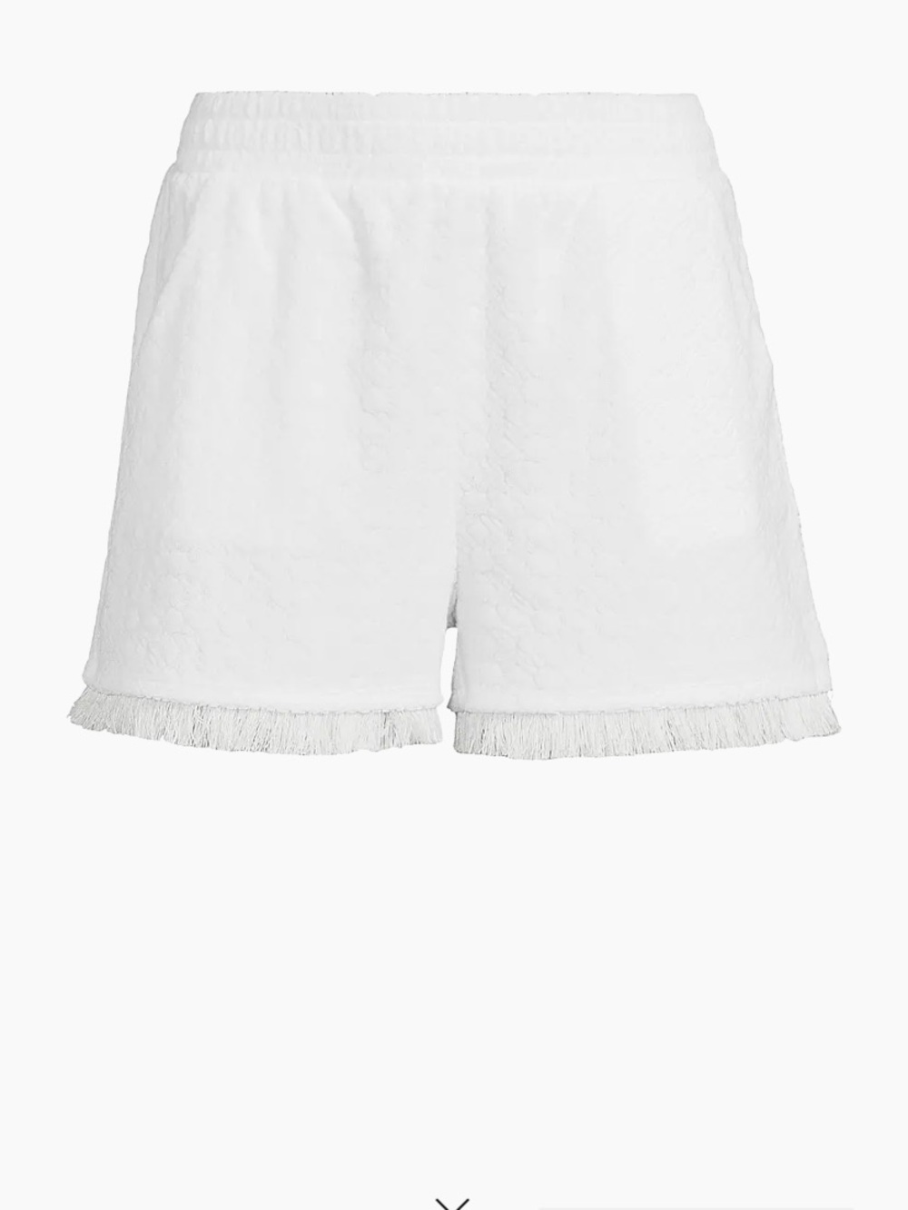 Lilly Pulitzer White Fringe-Hem Elastic Waist Swim Coverup Shorts size XL